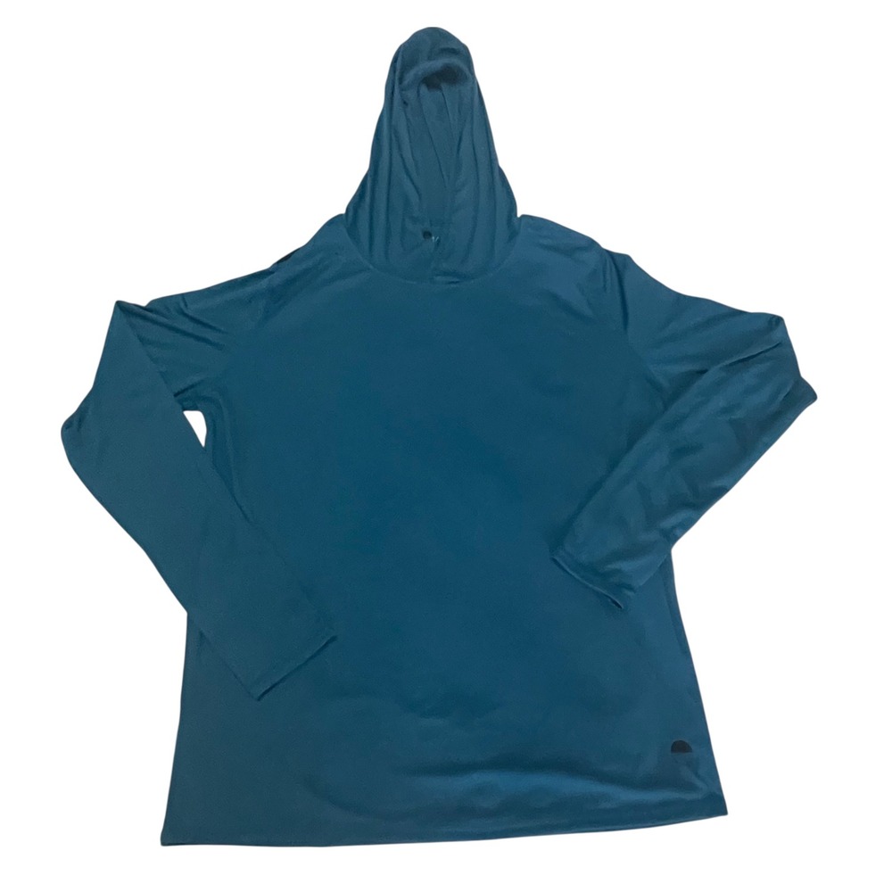 Lumar Men's Hoodie Long Sleeve Recycled‎ Polyester Activewear Teal Blue M